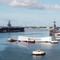 USS Arizona Memorial USS Abraham Lincoln %28CVN-72%29 manning rails for USS Arizona USS Arizona Memorial in Honolulu, United States