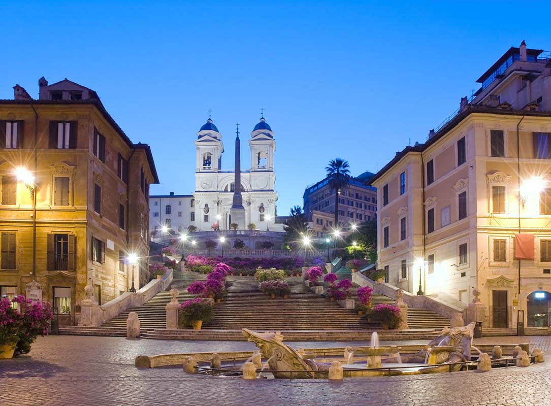 Spanish Square & the Spanish Steps in Rome, Italy Spanish Square & the Spanish Steps in Rome, Italy
